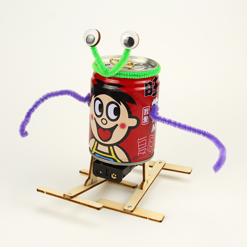 旺仔易拉罐机器人diy学生手工科技小制发明作业废品利用抖音教具