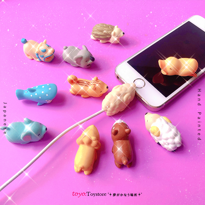 适用于苹果专用数据线保护套可爱动物手机充电器头防折断咬一口