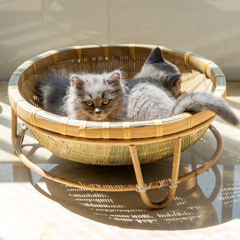 竹编网红同款宠物窝三脚架猫窝