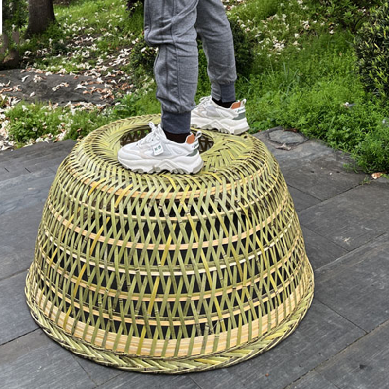 竹编鸡笼家用鸭罩影视拍摄道具纯手工编织民宿酒店灯罩加固竹制品