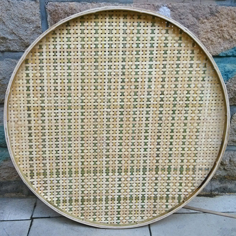 竹编粗孔超大簸箕家用平底茶叶