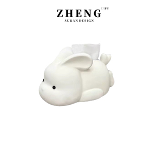 Tlife·Nebulous·纸巾盒毛绒绒可爱风陶瓷抽纸盒客厅茶几 扑朔
