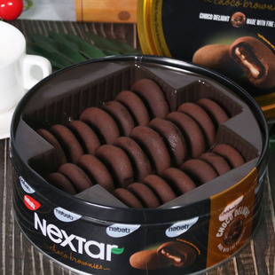 印尼纳宝帝软心趣布朗尼风味注心曲奇336g礼盒铁罐装爆浆夹心饼干