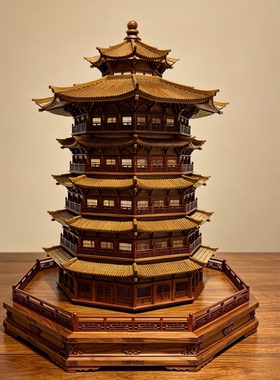 中式古建筑模型转运塔转轮藏摆件礼品工艺品