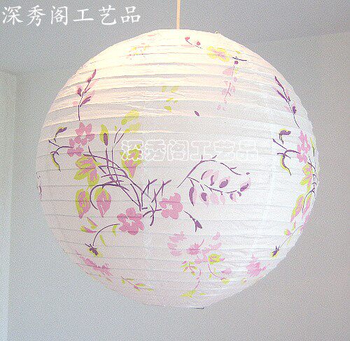 40cm花纹图案纸灯笼吊灯罩中国风餐厅会所家居中秋节日活动装饰