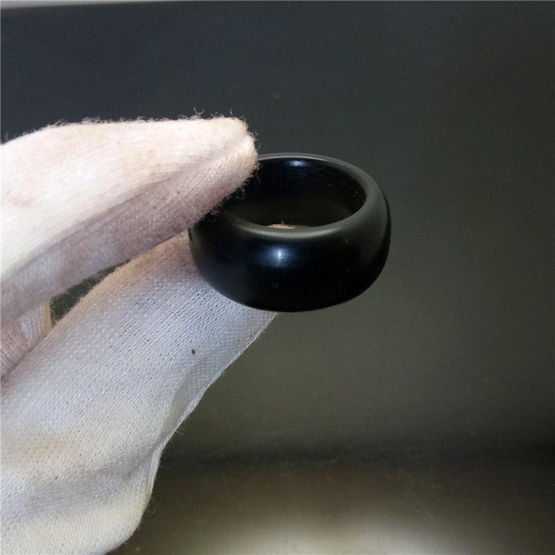 纯手工打磨纯天然藏黑牦牛角戒指扳指指环跑环细腻光滑精品男女款
