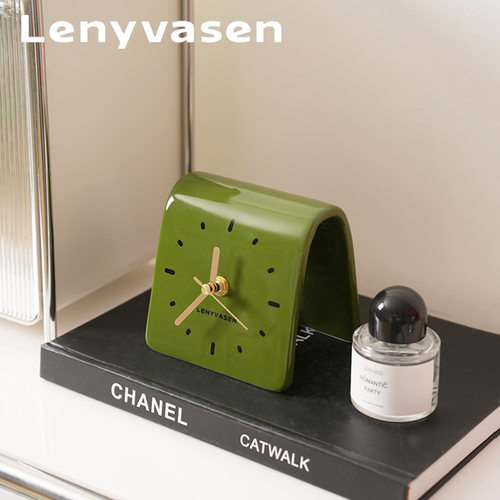 LENYVASEN创意陶瓷时钟静音