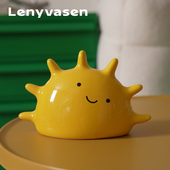 LENYVASEN 奶油风太阳纸巾盒客厅家用创意可爱艺术摆件陶瓷抽纸盒