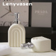 LENYVASEN 空瓶高颜值沐浴露按压瓶 陶瓷洗手液瓶子酒店卫生间分装