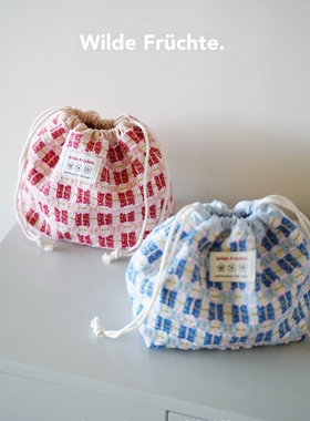 野菓WildeFrüchte.2024新品春日棉麻编织束口大容量收纳包化妆包