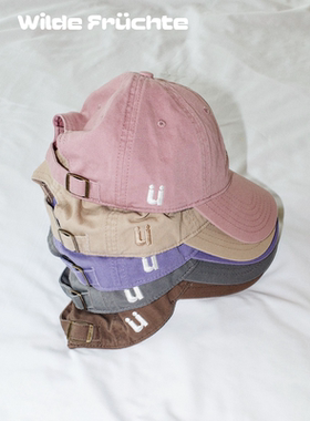 野菓WildeFrüchte.秋冬棒球帽休闲百搭修饰脸软顶鸭舌帽字母刺绣