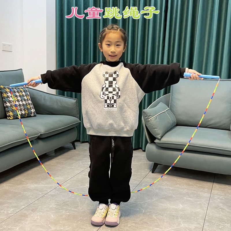 儿童花样竹节跳绳幼儿园专用小学生单人可调节健身减肥跳绳子玩具
