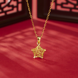 五角星项链s925纯银镀黄金色首饰新款梦幻星星爆闪亮高级感锁骨链