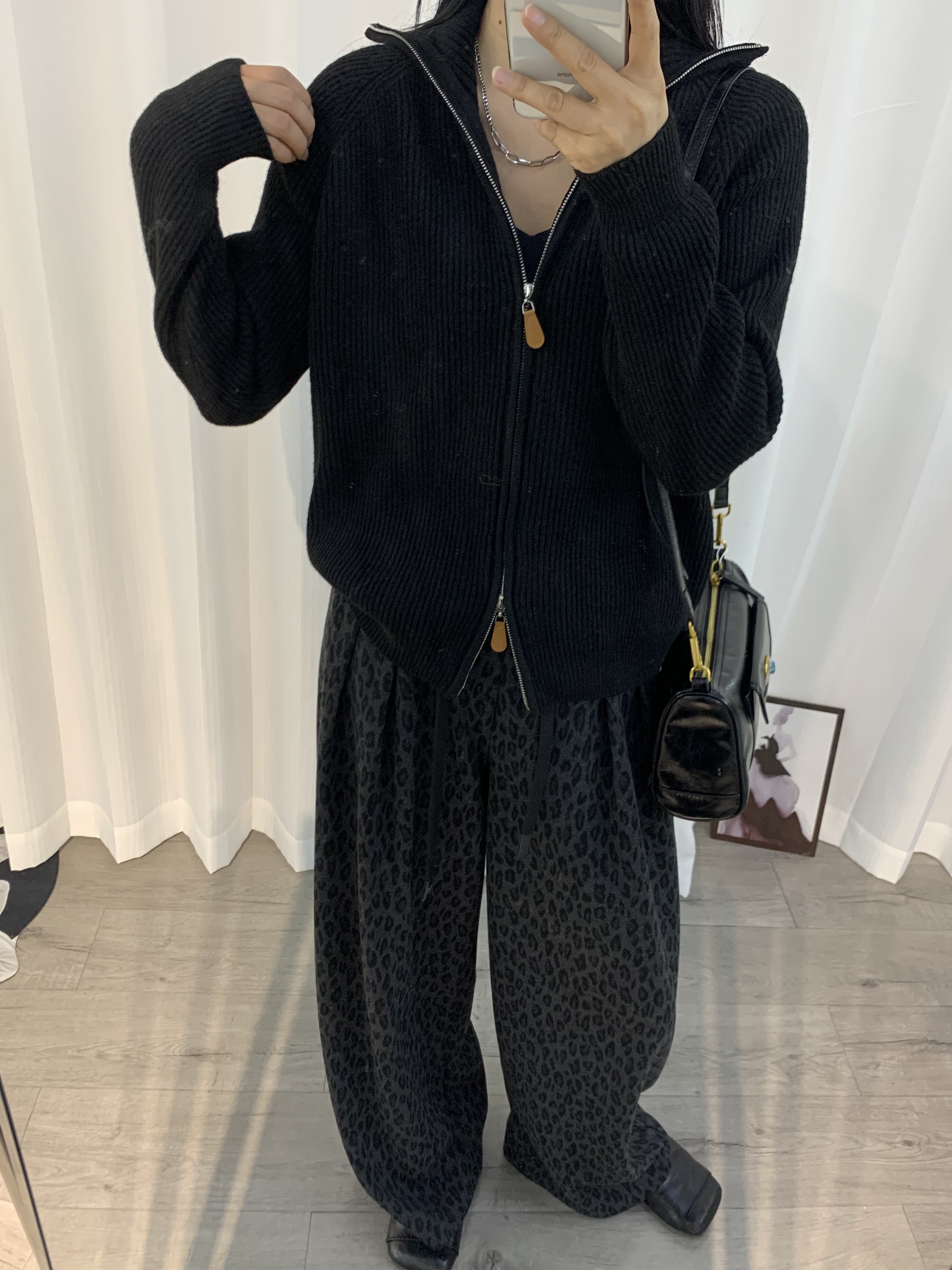 秋冬新款韩版纯色立领双拉链针织开衫女宽松显瘦毛衣外套洋气上衣