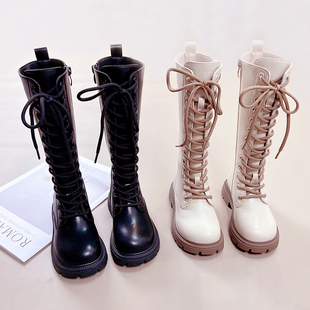 杰西可女童马丁靴子2025秋冬季新款儿童宝宝高筒靴加绒公主风长靴