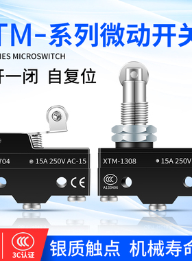 微动开关XTM-1704/1306/1308/小型自复位短柄h滚轮限位行程开关