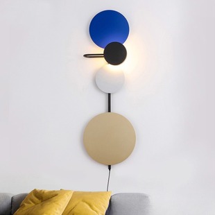 北欧后现代壁灯设计师创意轻奢简约卧室床头客厅背景墙星球月食灯