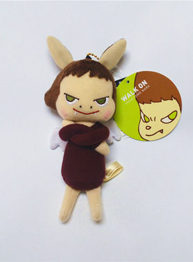 日单Nara奈良美智恶魔天使翅膀娃娃公仔毛绒玩具背包包钥匙挂件