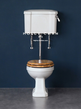 MOLLY CHAN维多利亚风欧式复古马桶陶瓷低水箱地排式直冲坐便器