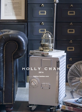 Molly飞机头 oiseau储物箱 铝箱置物箱创意床头柜 收纳边几文件柜