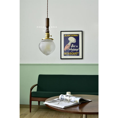 mollychan复古玻璃床头小吊灯