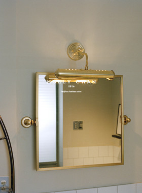 Molly chan 复古黄铜浴室化妆间装饰画全铜镜前灯过道走廊壁灯