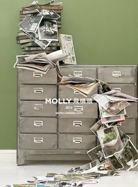 dulton三列五层抽屉金属文件柜家用办公收纳储物玄关斗柜100-165