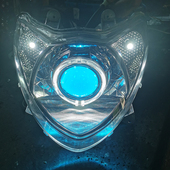 天使眼恶魔眼 双光透镜 高端定制适用豪爵天鹰摩托车大灯改装 LED