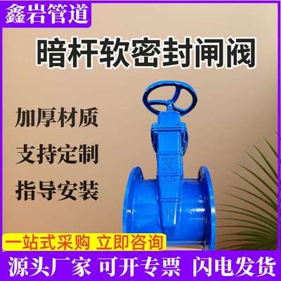 Z45X-16Q软密封暗杆闸阀手动大体弹性闸阀球墨铸铁泄水软密封闸阀