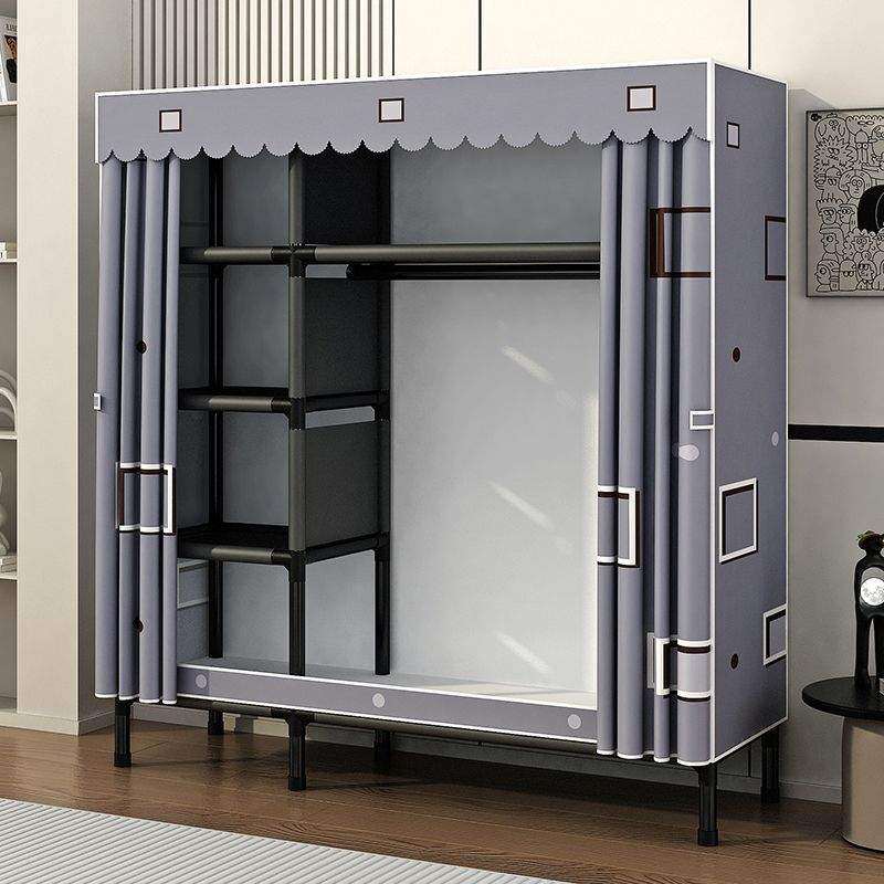 简易衣柜家用卧室钢架加粗加厚钢管组装布衣柜出租房结实耐用柜子