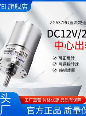 ZGA37RG直流减速电机12V24V调速正反转ZYTD520中心轴马达小型