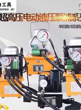超高压电动泵液压机电磁阀泵液压油泵浦油压机单双回电磁阀带脚踏
