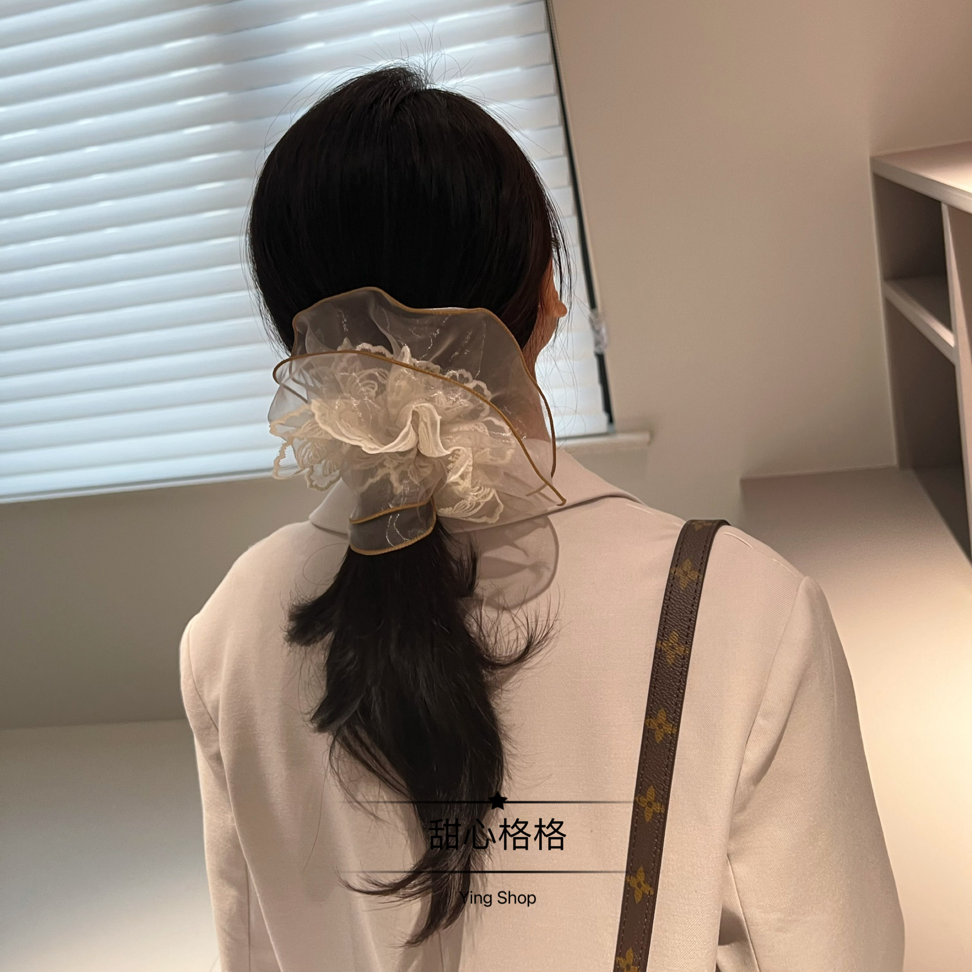 欧根纱新宠~时髦好搭蕾丝大肠圈