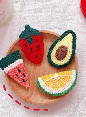 Ying.手工水果胡萝卜草莓毛线发夹BB夹刘海夹发边夹发饰碎发夹子