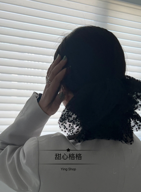 高版本28cm四层纱～韩国发饰高级感黑色纱发圈大裙摆大肠圈发绳