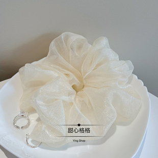 20cm高级定制~韩国进口纱纱大肠发圈超大号丸子头绳马尾头花发饰