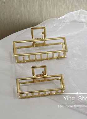 偏爱极简~几何金属发抓夹高马尾夹子韩国ins气质后脑勺鲨鱼夹头饰