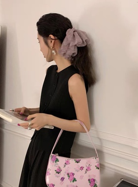 mona同款网纱发圈超大蕾丝发圈公主范气质波点大肠头绳头花发饰女