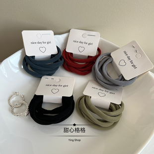 高弹不拉丝 简约基础发圈头绳扎头发橡皮筋无接缝冷淡风发绳 6条装