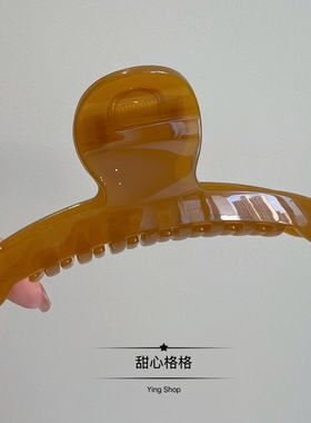 美爆芥末黄~高质量加厚大号章鱼抓夹简约气质鲨鱼夹法式高级发夹