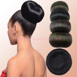AFRO PUFF系绳马尾 新娘圆蓬松发髻发包丸子头复古假发hair dome