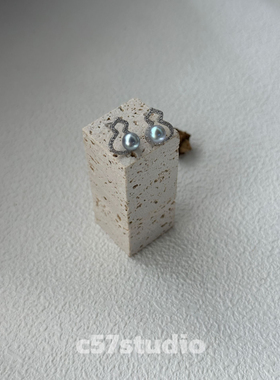 c57studio天然海水真多麻葫芦耳钉纯银