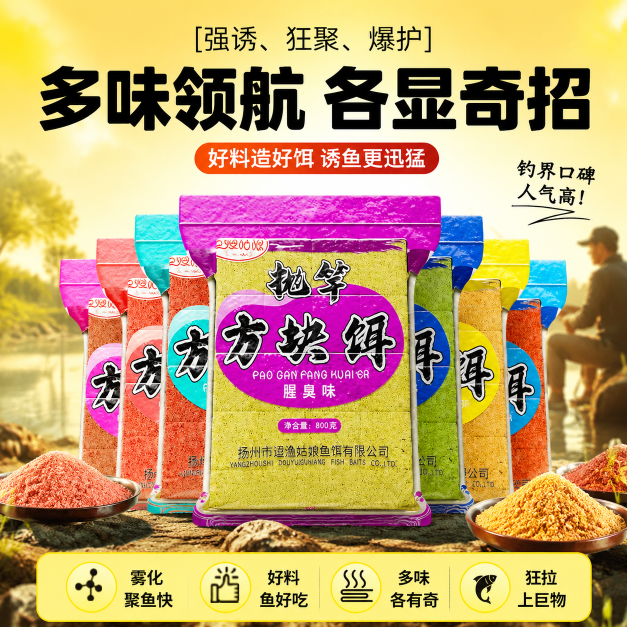 追渔姑娘方块饵大头鲢