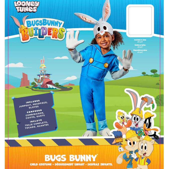 兔八哥大工程 崔弟帽子鞋套 宾尼兔帽子 bugsbunny builders