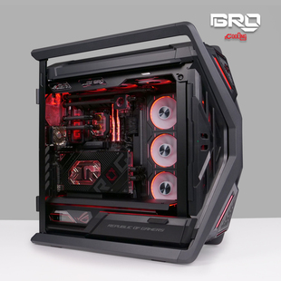 BRO定制 华硕ROG创世神黑武士风格分体式水冷RTX5090夜神显卡方案