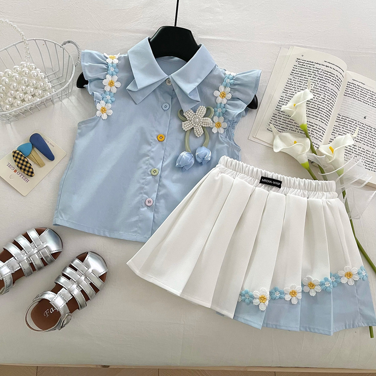 女童夏季学院风套装两件套