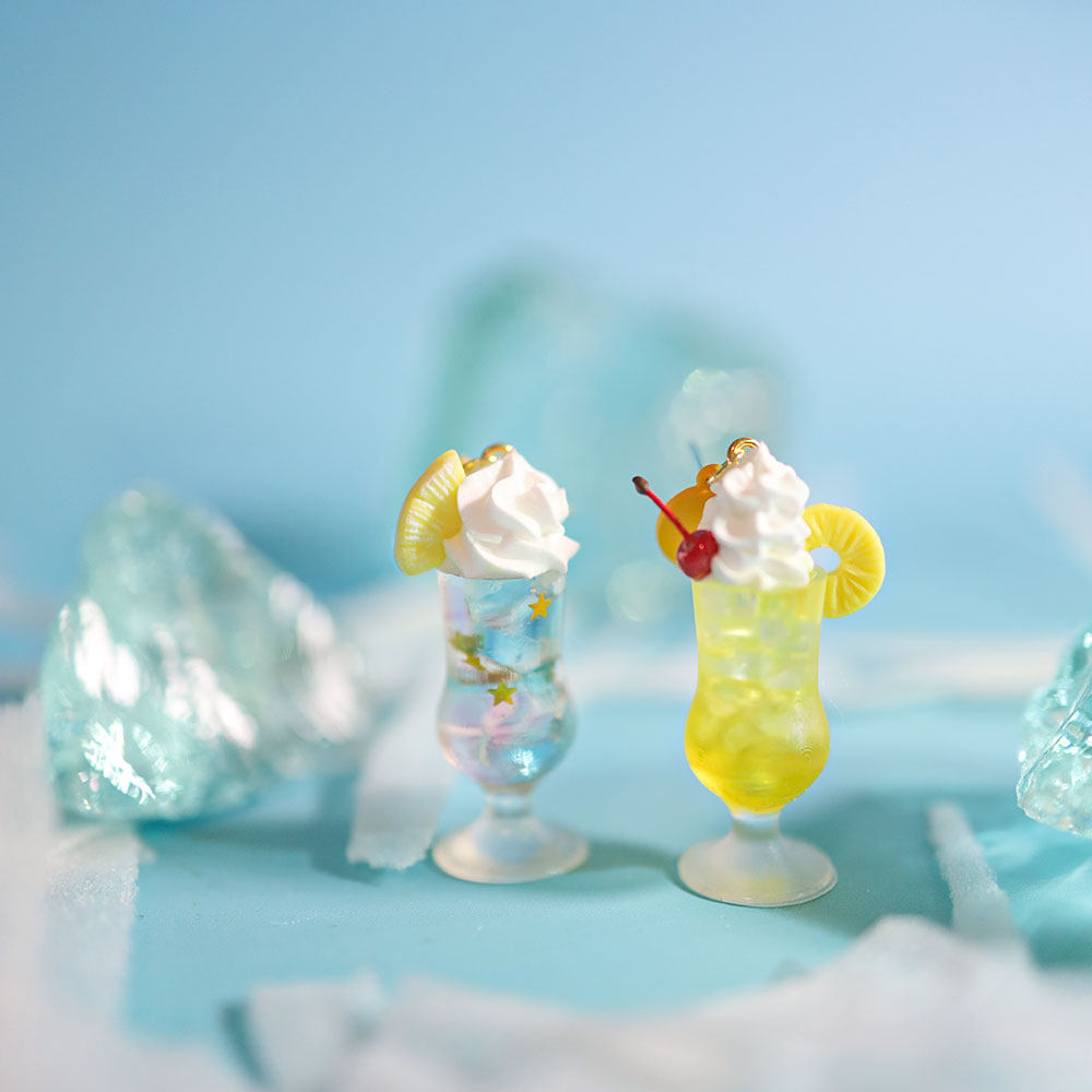 菠萝星星冰夏天鸡尾酒离谱百货甜酷耳环女小众设计高级少女心耳饰