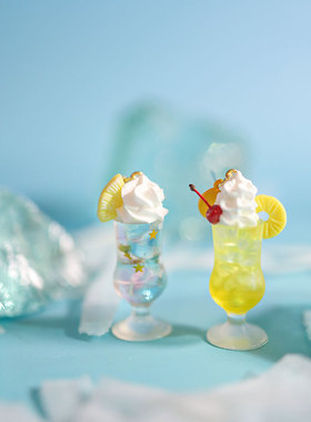 菠萝星星冰夏天鸡尾酒离谱百货甜酷耳环女小众设计高级少女心耳饰