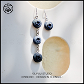 AB款 离谱百货蓝莓耳环2025新款 潮小众设计感暗黑长款 水果耳饰品