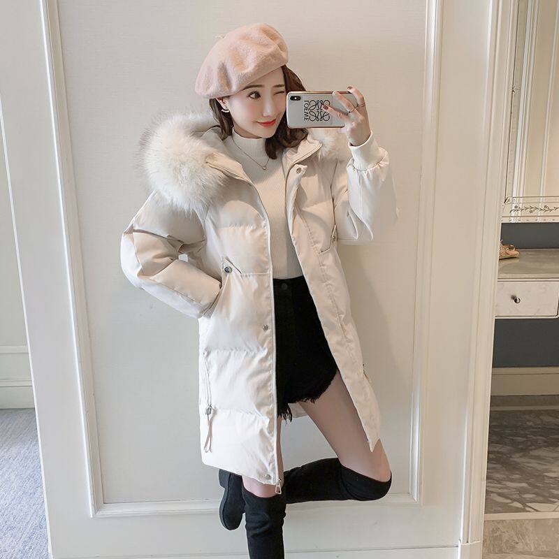 中长款羽绒棉服女2025冬季新款韩版修身小个子加厚棉衣棉袄外套潮